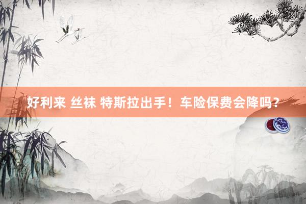 好利来 丝袜 特斯拉出手！车险保费会降吗？