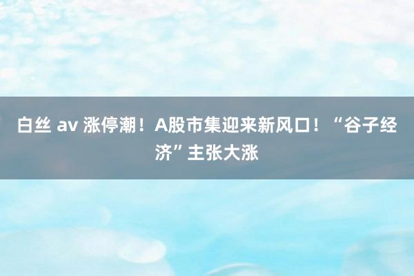 白丝 av 涨停潮！A股市集迎来新风口！“谷子经济”主张大涨