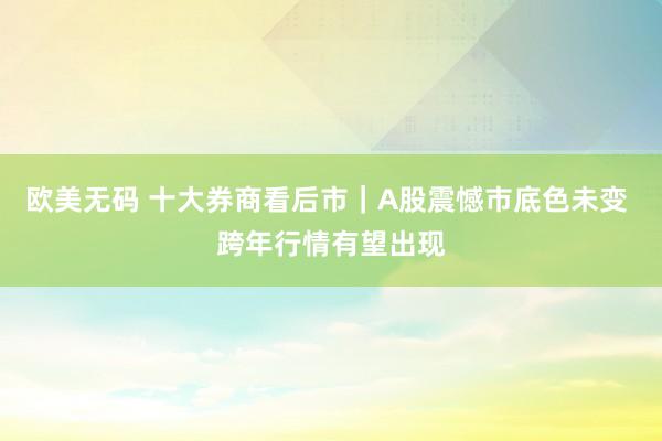 欧美无码 十大券商看后市｜A股震憾市底色未变 跨年行情有望出现