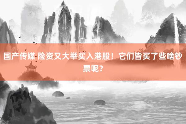国产传媒 险资又大举买入港股！它们皆买了些啥钞票呢？
